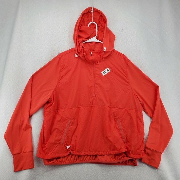 AVIA Shirt Women's Long Sleeve 1/4 Zip Hooded Pullover w/ Toggles Orange XL - Picture 12 of 12